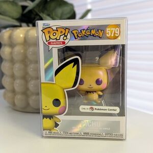 NEW ⚡ Pichu Funko Pop Pearlescent Pichu Pokemon Center Exclusive Funko Pop 579 ⚡
